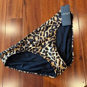 Ralph Lauren Leopard Bikini Bottom Swim Cheetah Animal Print New NWT Size 8